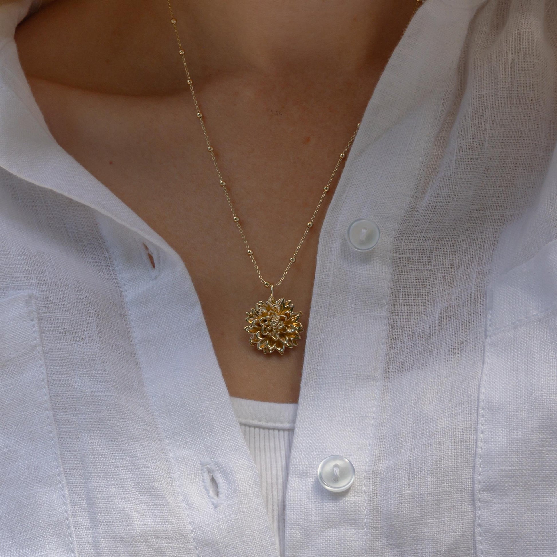 Dahlia Flower Necklace