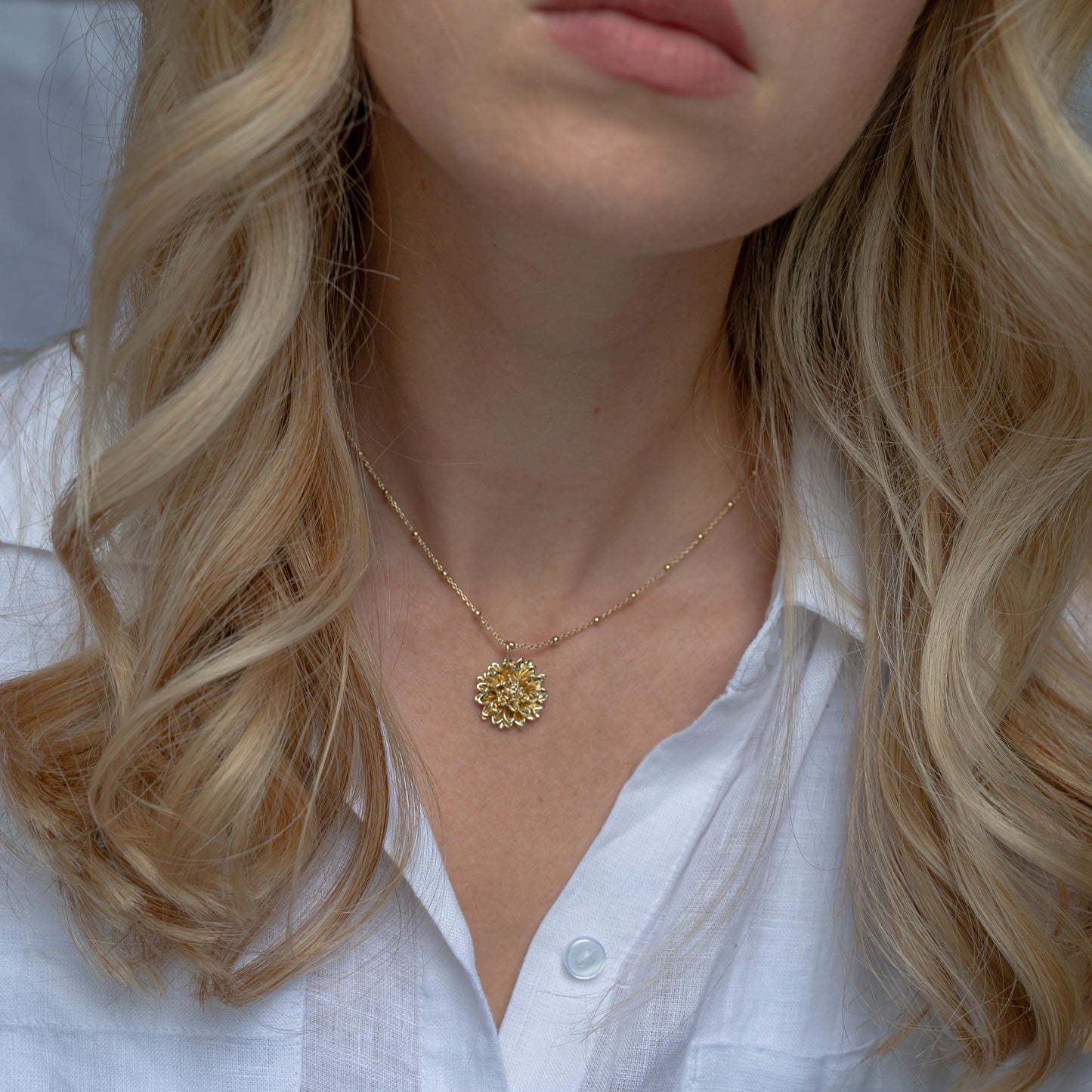 Dahlia Flower Necklace