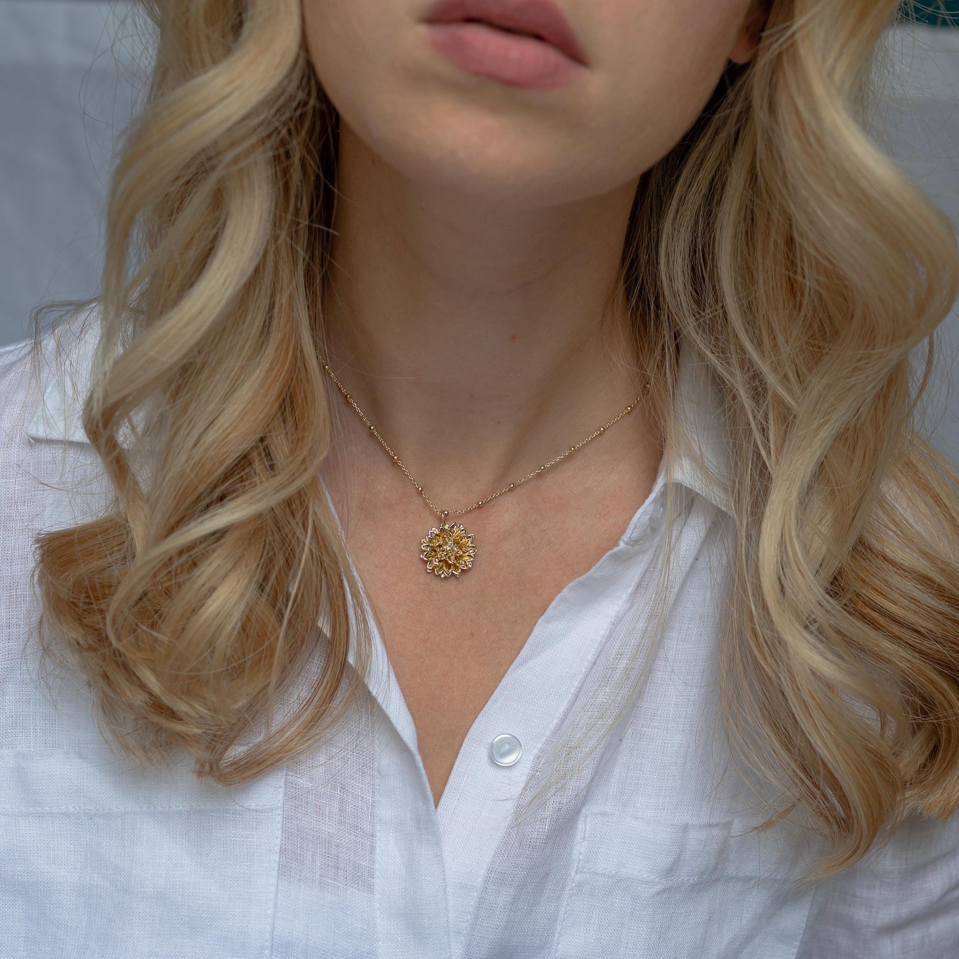 Dahlia Flower Necklace