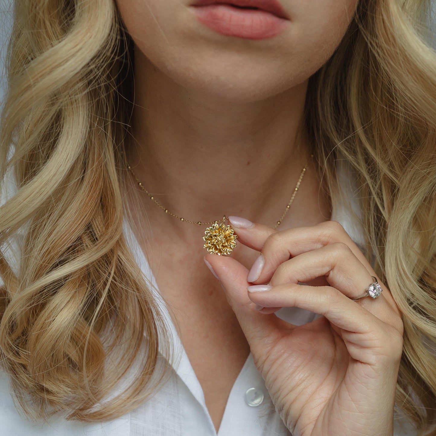 Dahlia Flower Necklace