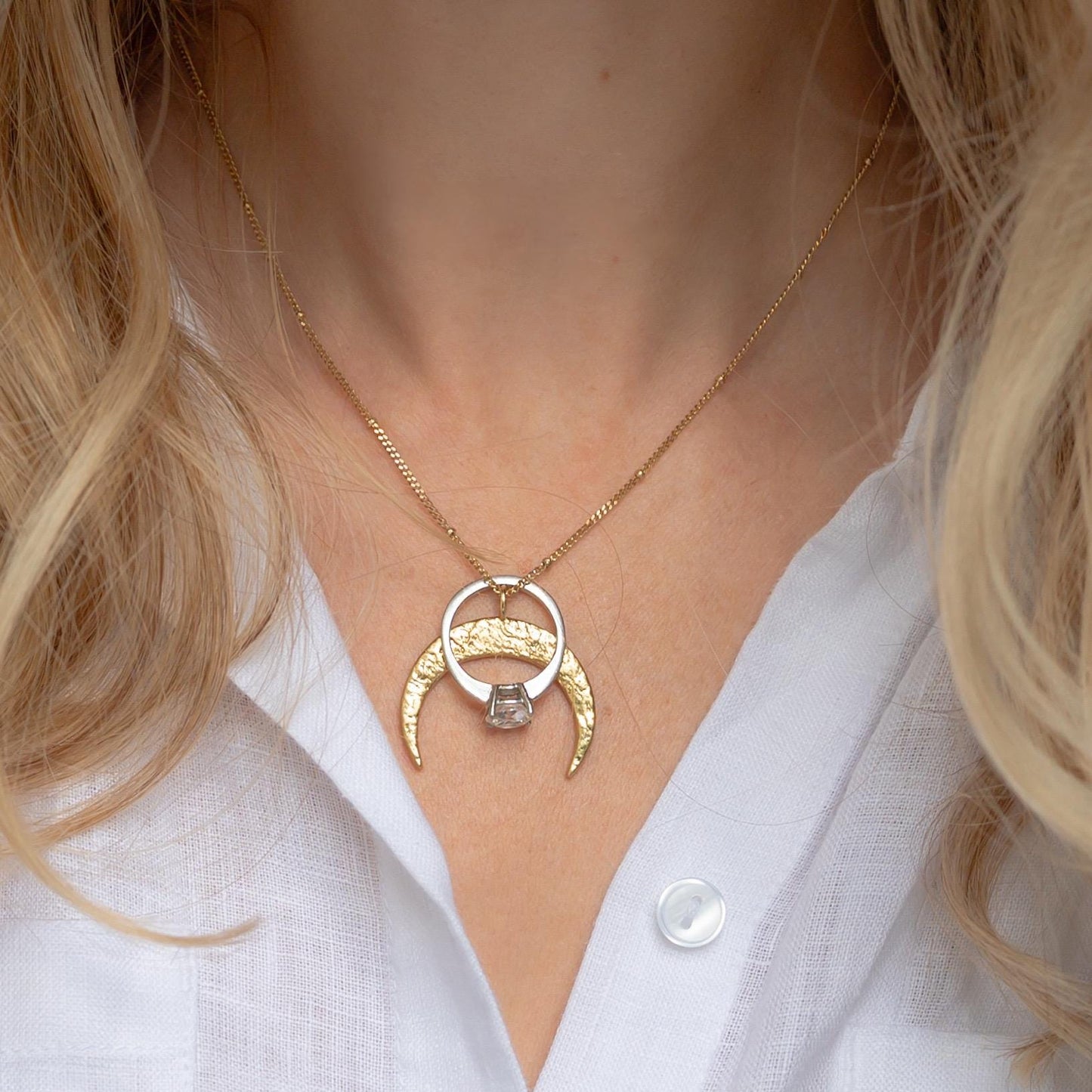Ring Holder Moon Necklace