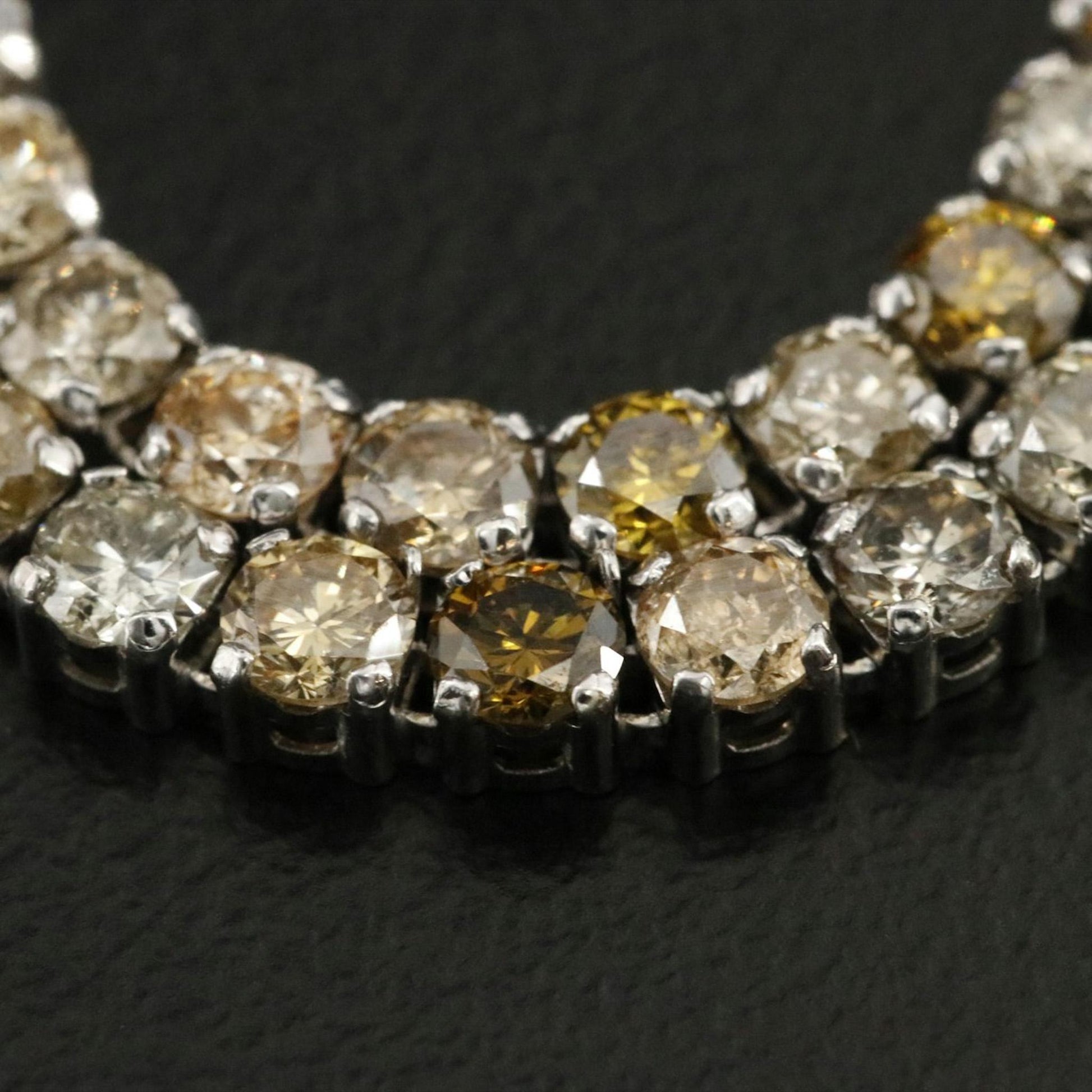 14K White Gold Natural Fancy Color Diamond Tennis Bracelet 5CTW (IGI Report)