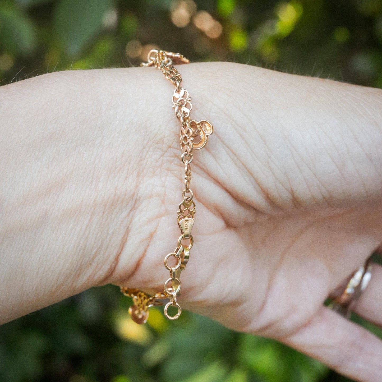 Estate Sale 14K Charm Bracelet Solid Gold