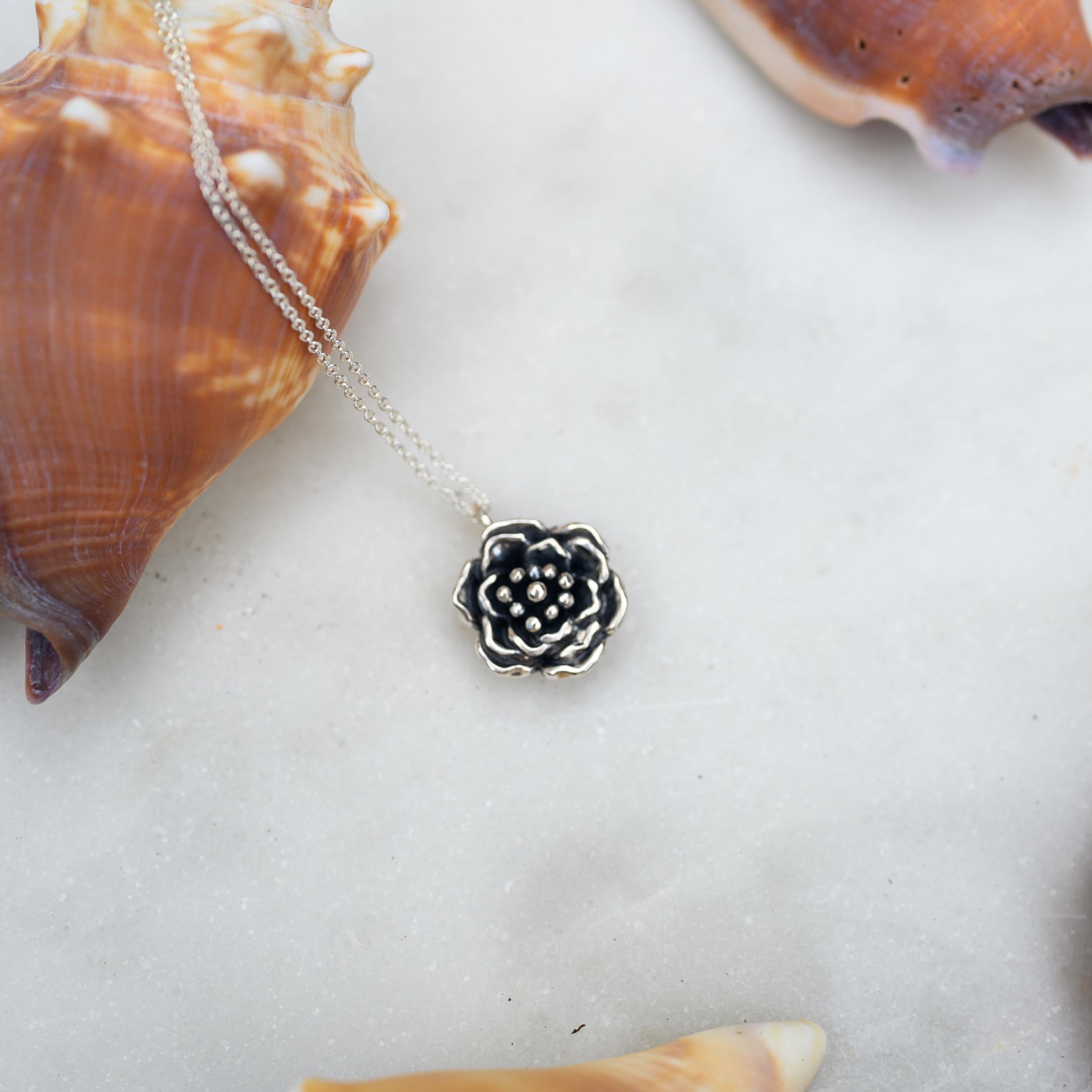 Sterling Silver Wild Rose Necklace
