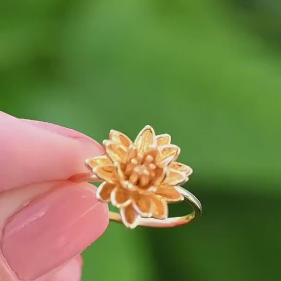 Water Lily Ring: Sterling Silver or Gold Plate