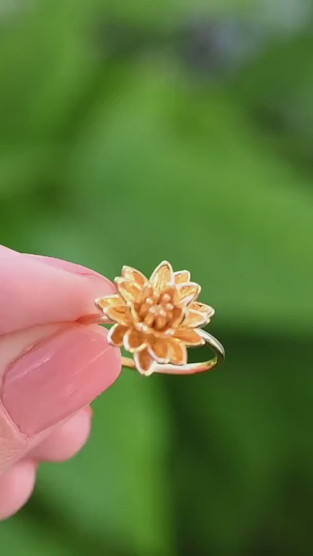 Water Lily Ring: Sterling Silver or Gold Plate