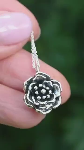 Sterling Silver Wild Rose Necklace