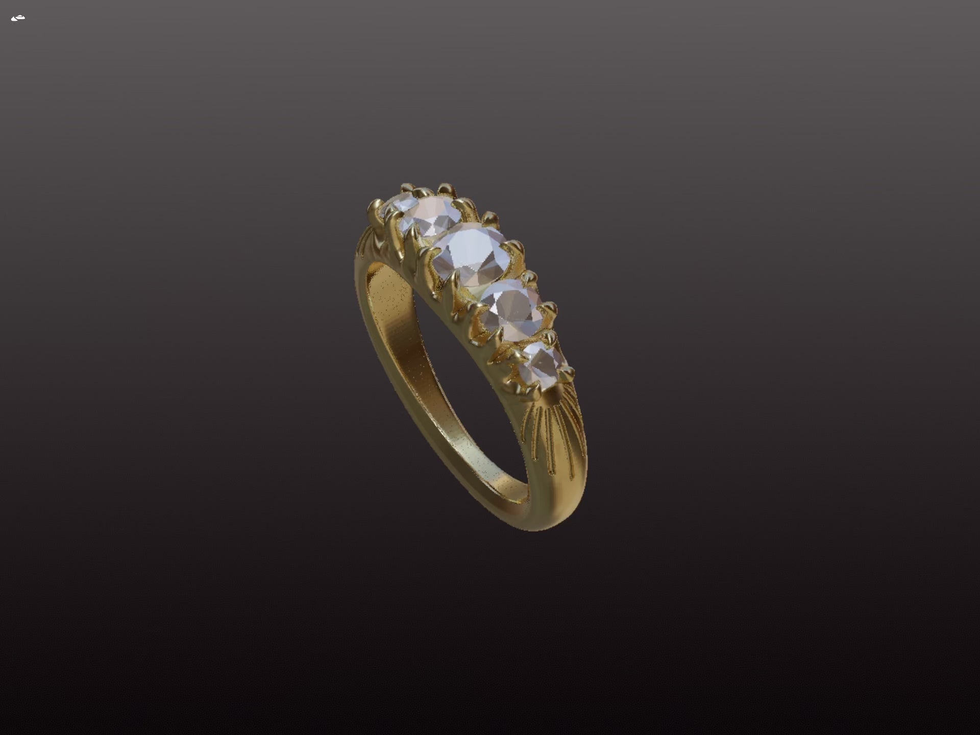 RESERVED Custom 5-stone engagement ring