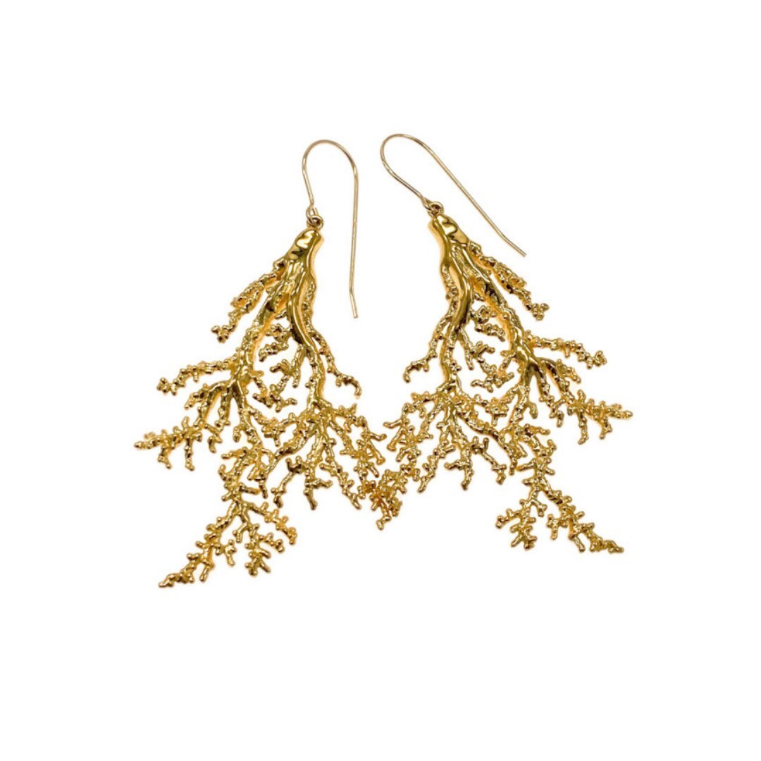 Gold Coral Earring