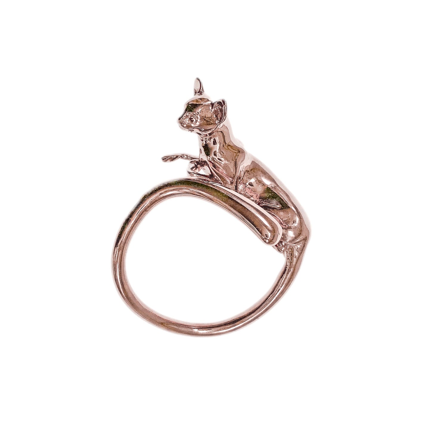 Egyptian Bastet Cat Ring in Solid Gold