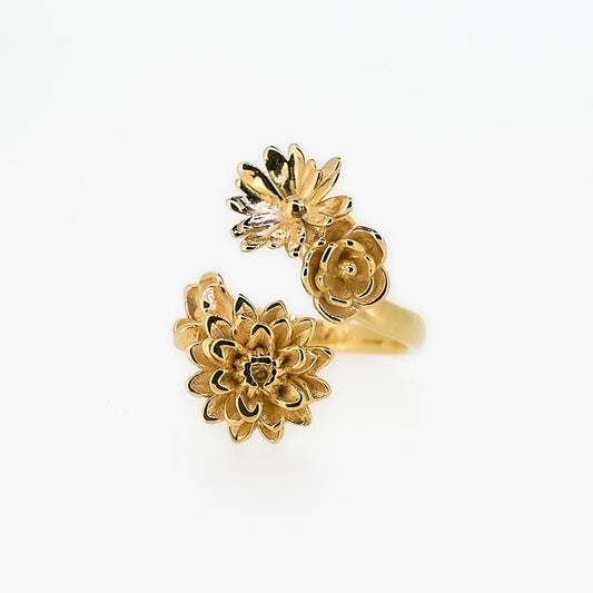 Peony Floral Bouquet Ring