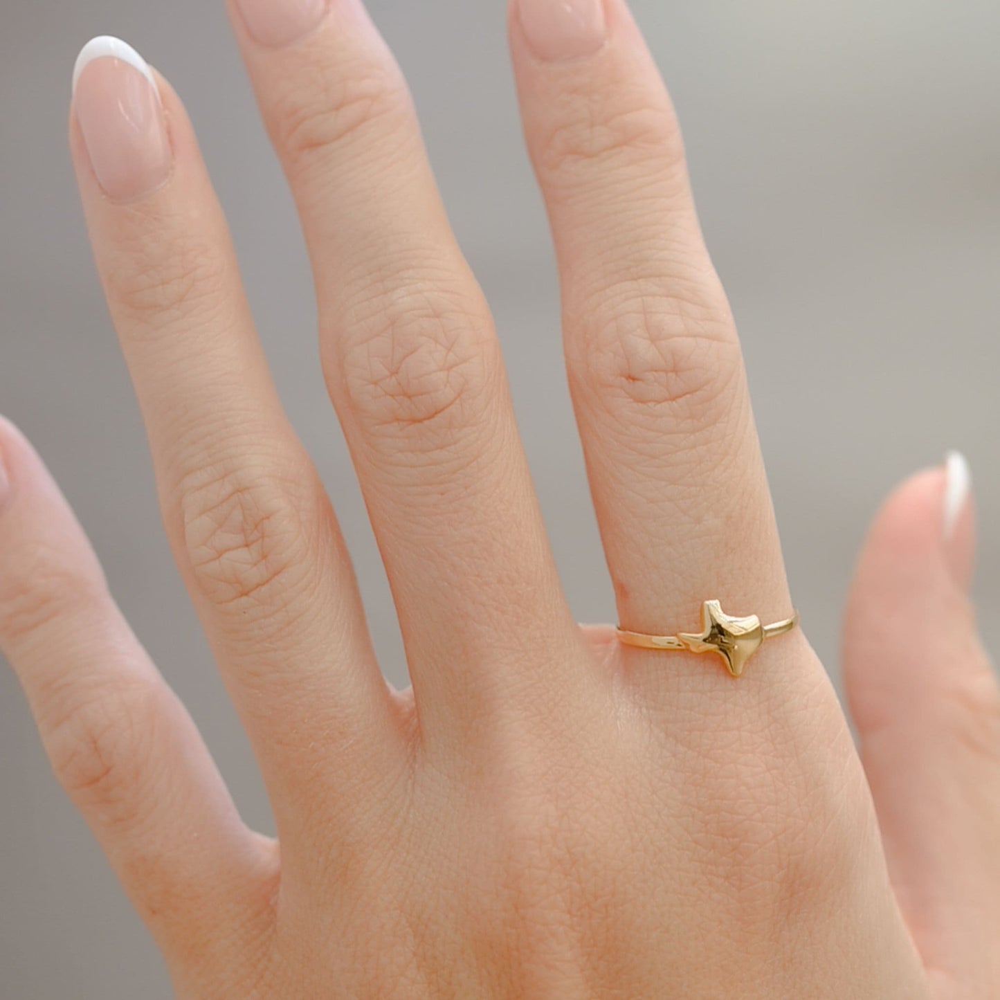Texas Gal's Delight: Dainty Minimalist Texas Ring - Perfect Gift for Her or University of Texas (UT) Fan