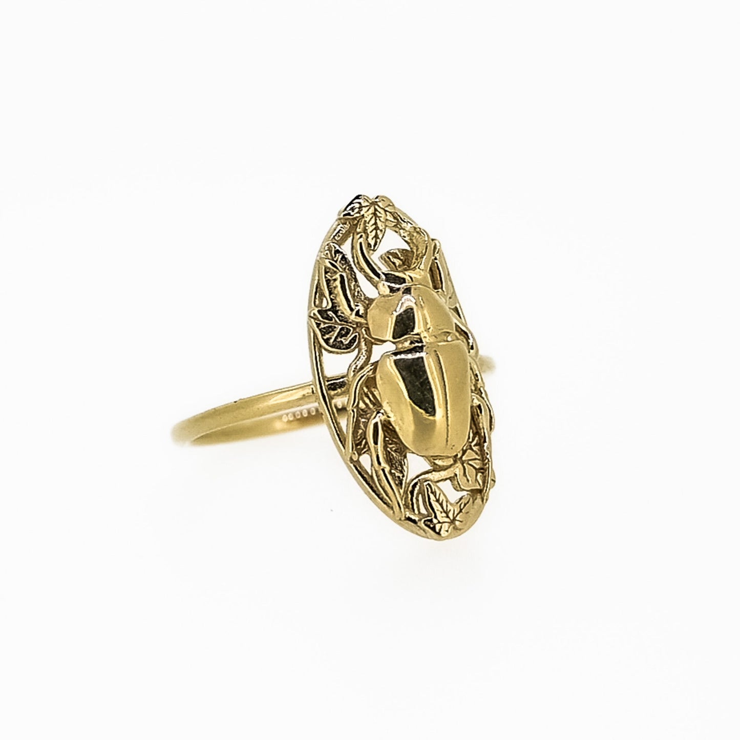 Stag Beetle Ring Nestled in a Bed of Ivy