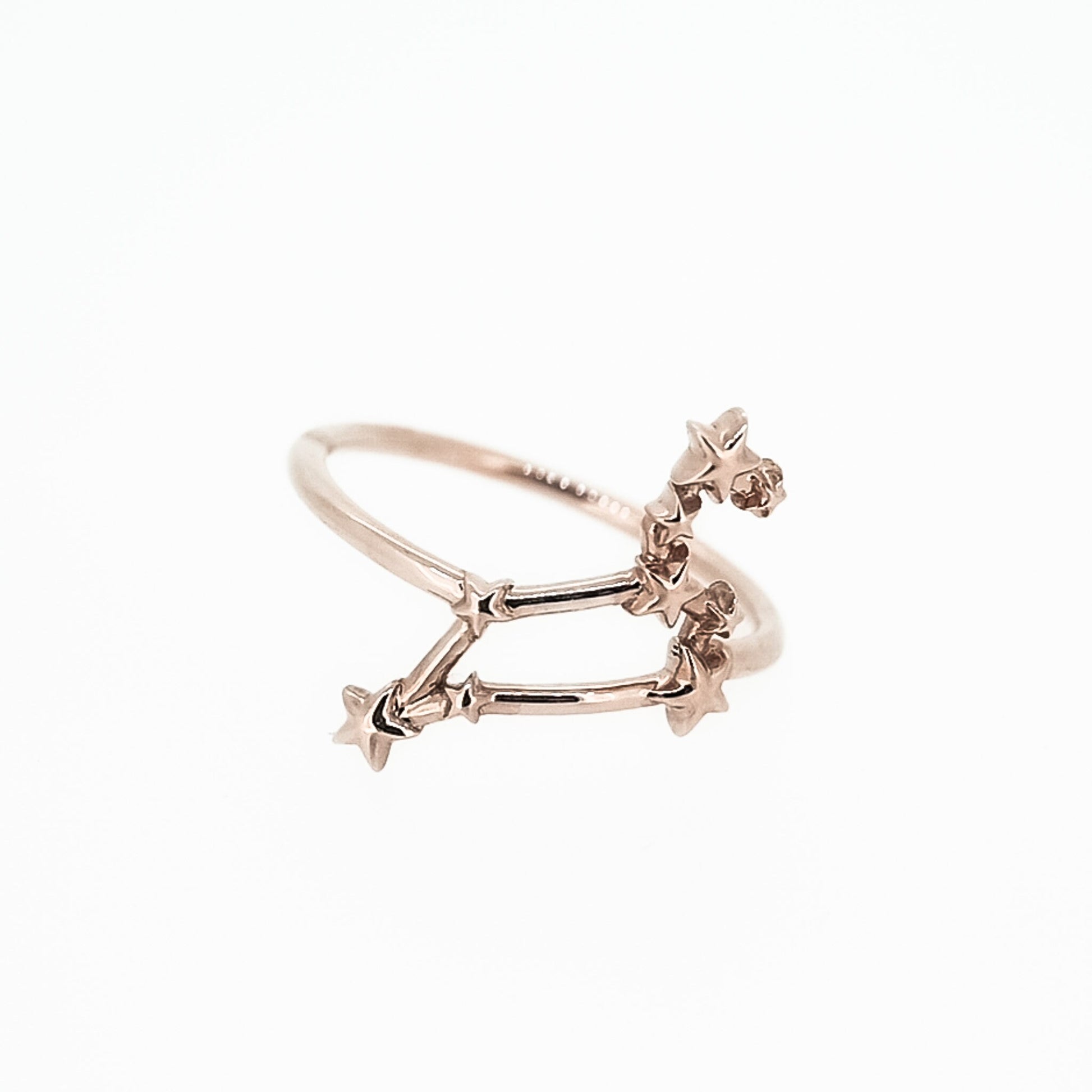 Solid Gold Leo Star Sign Dainty Celestial Zodiac Ring in solid 14K Yellow Gold, 14k White Gold, 14K Rose Gold
