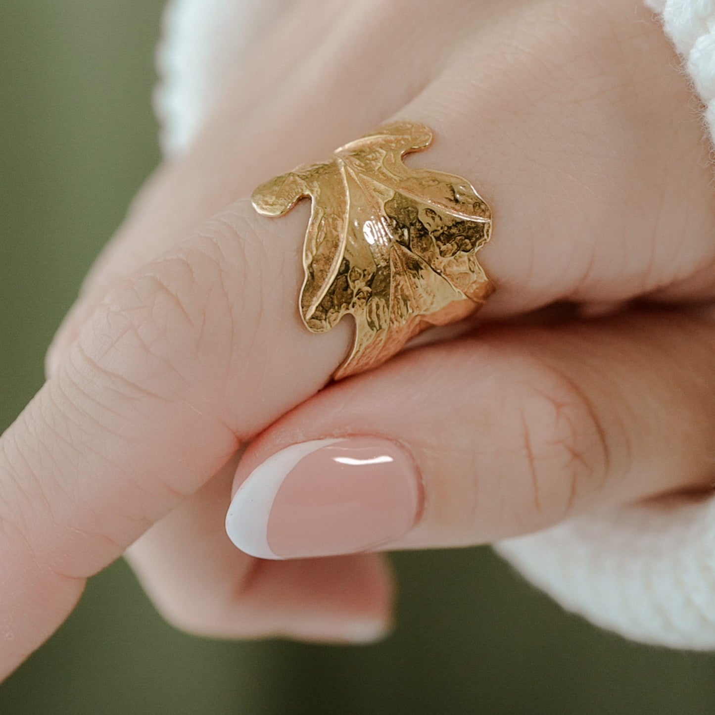 Oak Leaf Ring in 14K Yellow Gold, 14k White Gold, 14K Rose Gold