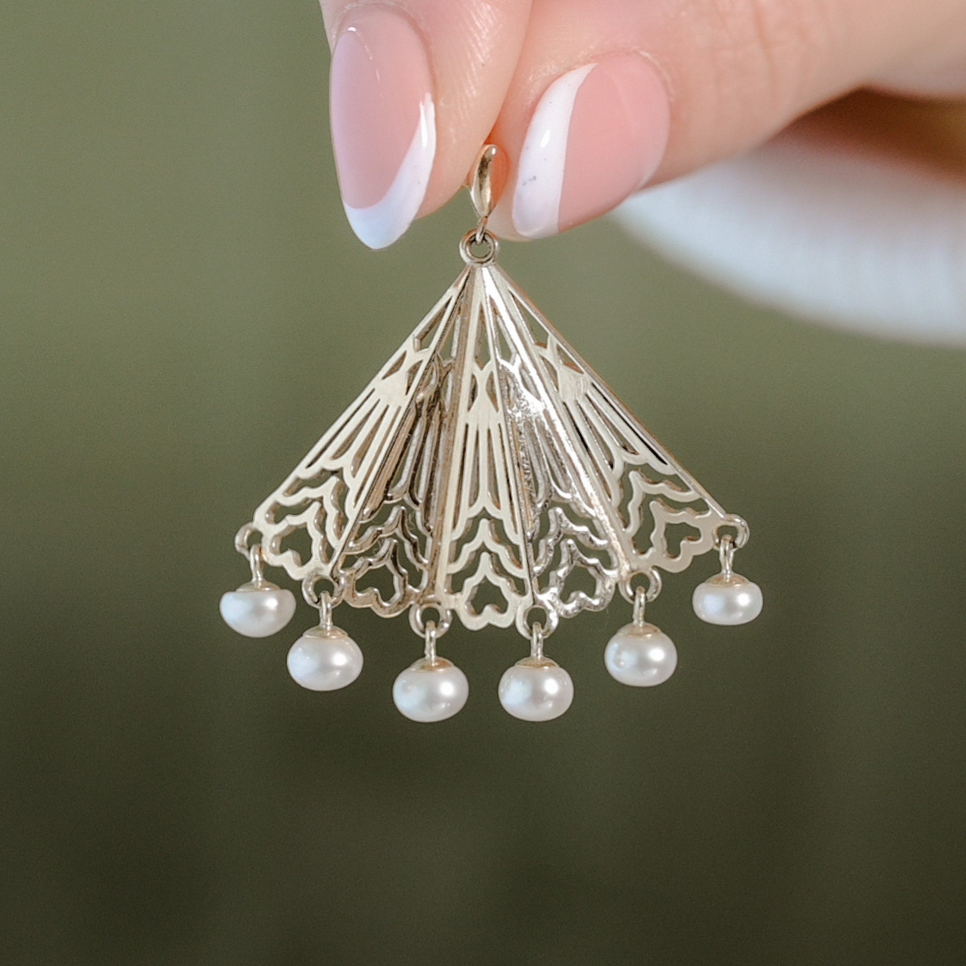Art Deco Inspired Fan Earrings