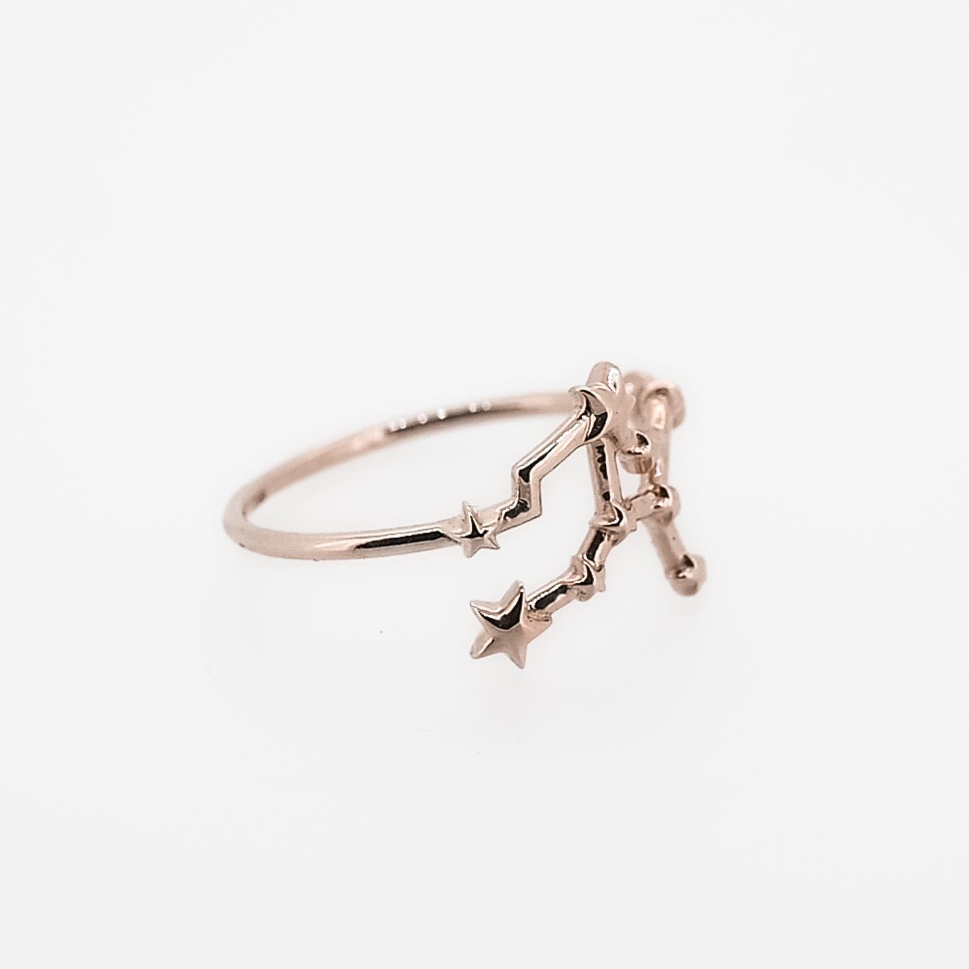 Solid Gold Virgo, Star Sign Dainty Celestial Zodiac Ring in solid 14K Yellow Gold, 14k White Gold, 14K Rose Gold