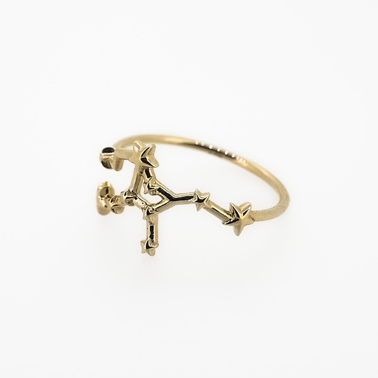 Solid Gold Virgo, Star Sign Dainty Celestial Zodiac Ring in solid 14K Yellow Gold, 14k White Gold, 14K Rose Gold
