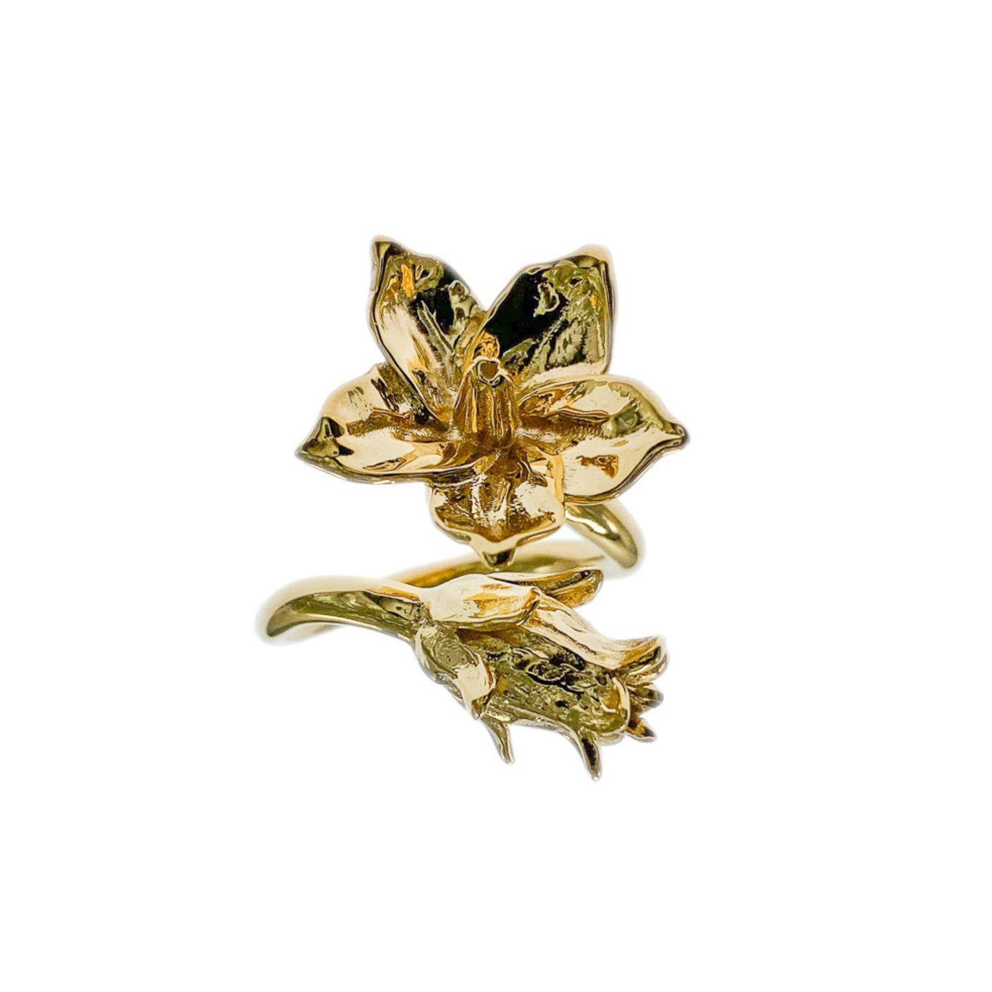 Deadly Nightshade Flower in Solid Gold