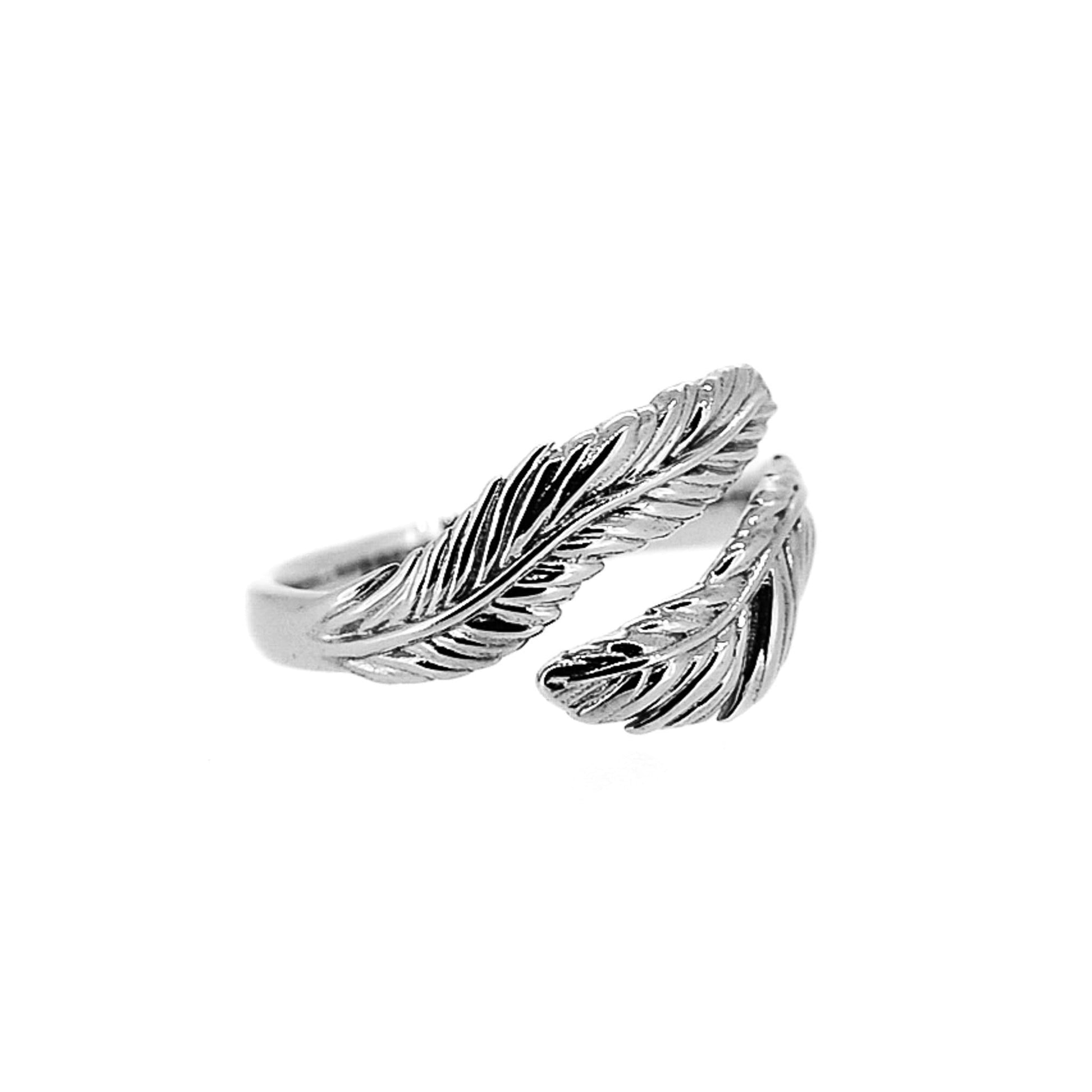 Feather Adjustable Ring in Solid Gold
