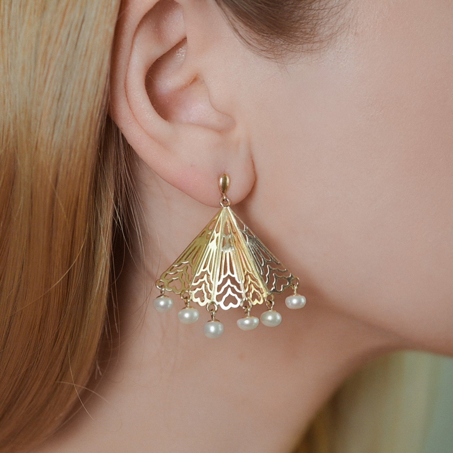 Art Deco Inspired Fan Earrings