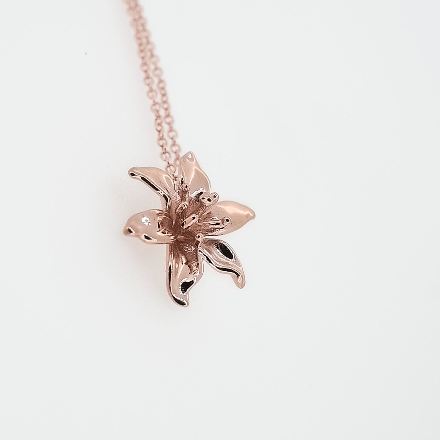Lily Pendant Necklace in 14k Solid Gold, Sterling Silver, Vermeil, of 14K Gold Plate
